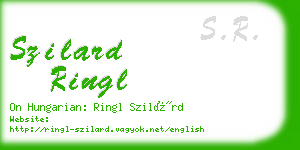 szilard ringl business card